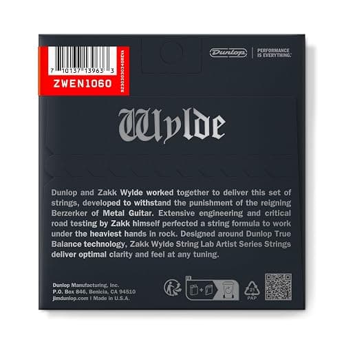 Jim Dunlop Zakk Wylde String Lab Electric Guitar Strings 10-60 thumbnail 7