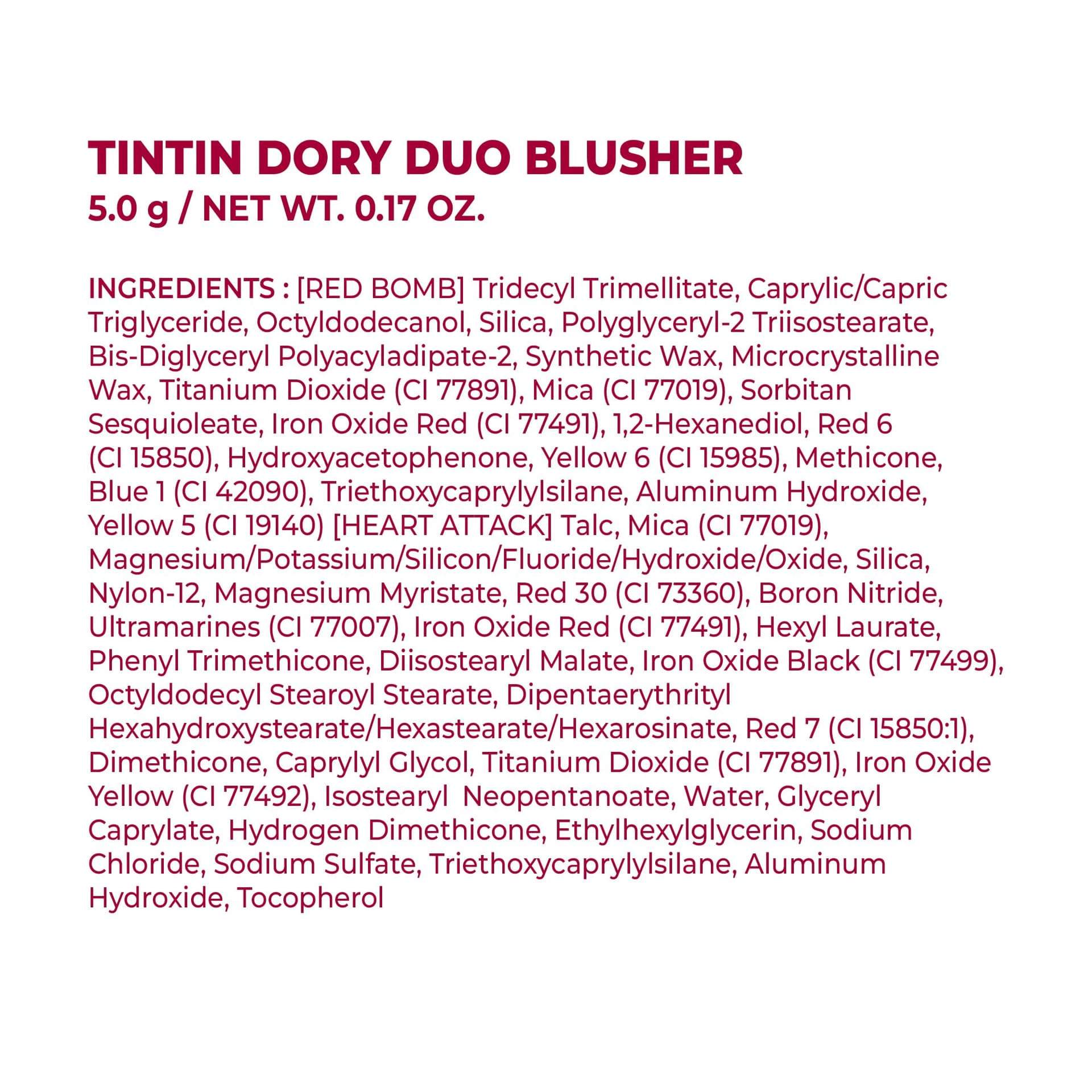 Rubor Tintin Dory Duo Blusher 05 Red Heart Duo 5gr Rojo thumbnail 8