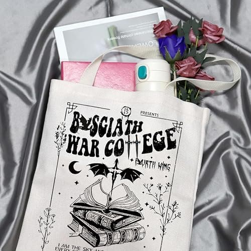 GJTIM Romantasy Dark Academia Dragons YA Fantasy book Inspired Gift Bookish Merch Dragon Rider Tote Bag thumbnail 3