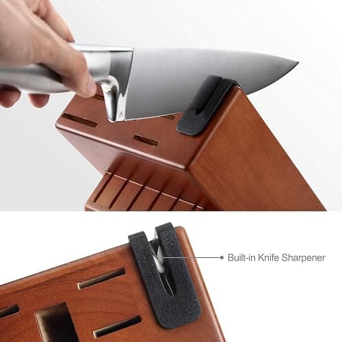 McCook® Knife Sets, German Stainless Steel Kitchen Knife Block Sets with Built-in Sharpener - SilverWalnut - 15 thumbnail 3