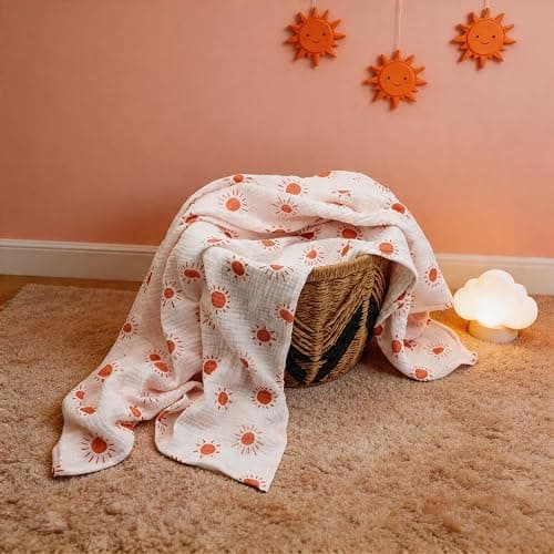Axwang Muslin Swaddle Blanket for Newborn, 3 Pack, Soft Breathable Receiving Blanket, 38 x 40 Inches, Swaddle Wrap and Burping Cloth (Rainbow) thumbnail 8