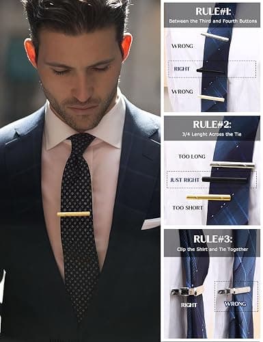 Jstyle 12 Pcs Tie Clips for Men Classic Tie Bar Clip for Regular Ties Black Gold Blue Silver Tone Necktie Gift Sets for Suit Accessories Men Father Wedding Anniversary Business thumbnail 2