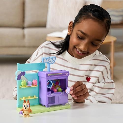 Bluey Bingo's Claw Machine Playset, Working Claw, 6 Prizes | Includes articulated 2.5in Bingo figure with Grey Dancer; from The Claw episode, kids toy ages 3+ thumbnail 2