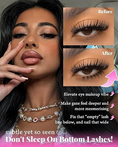 Bottom Lash Clusters DIY Eyelash Extensions 4 Styles Lower Lashes Wispy Bottom Individual Lashes 5-7mm Natural Thin Band Eyelash Clusters 255pcs for Bottom Lash Extension by calphdiar thumbnail 2