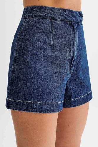 Womens Denim 2 Piece Set Sleeveless Button Down Vest Tops Short Pants Suit Sets thumbnail 5