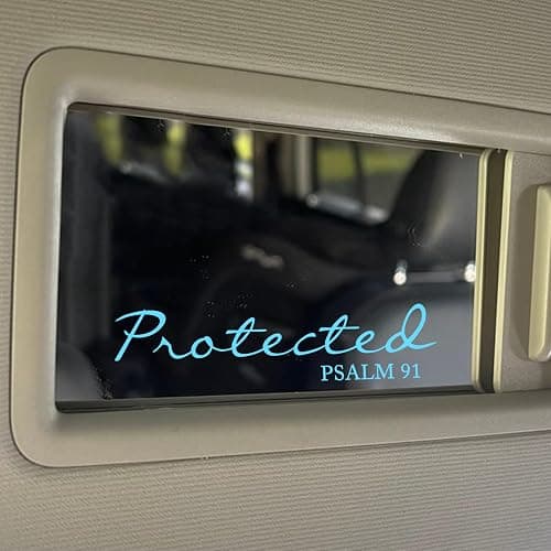 Set 2Pcs Protected Bible Rearview Mirror Decal Bible Verse Christian Jesus Car Decals Water Bottle Window Sticker Vinyl Waterproof 3x0,7 Inches Decal New Car Accessories Gift for Mom Dad Friend thumbnail 2