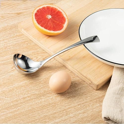 IMEEA Gravy Spoon Mini Gravy Ladle Drizzle Spoon 18/10 Stainless Steel Small Ladle for Sauce Serving, Set of 2 thumbnail 7
