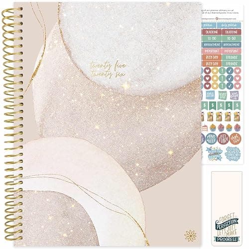 bloom daily planners 2025-2026 (8.5" x 11") Academic Year Day Planner (July 2025 - July 2026) - Aesthetic Weekly & Monthly Dated Agenda Organizer with Stickers - Brushed Beige - Image 1