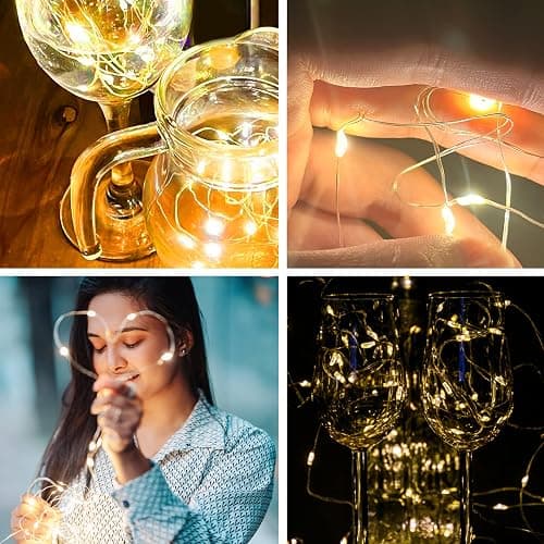 Jsdoin LED Mini Lichterkette mit Batterie, 6x20er Micro Lichterkette außen Batterie, 2M DIY kleine Lichterketten Wasserdicht für Party Hochzeit Weihnachten Beleuchtung Deko (WarmWeiß) thumbnail 7