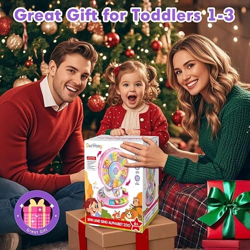 Duchong Learning Toy for 1 2 3 Year Old Girls, Spin and Sing Alphabet Zoo with Sounds, Interactive Educational Toys for Toddlers 1-3, Christmas 1st Birthday Gifts for Baby Girls Boys 9-12-18 Months thumbnail 7