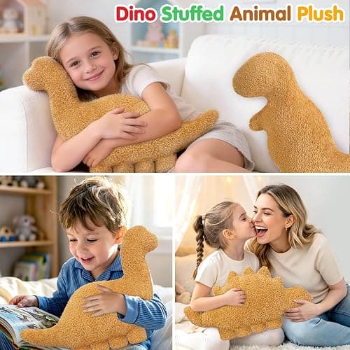 Dino Nugget Pillow Plush, Dinosaur Chicken Plush Nuggets Pillow Funny Birthday Gifts for Boys Girls, Funny Stuffed Animals Plush Toy Pillows, Dinosaur Gifts for Kids Teens Adults (Small, Kentrosaurus) thumbnail 5