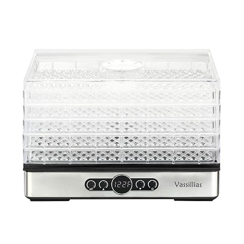 Food Dehydrator Dryer - Dehydrator for Healthy Food, Meat, Jerky, Fruit, Vegetable, Mushroom and Herb, 400W, 158°F, Mini Dryer with 5 BPA-Free Drying Racks and Slide Out Tray, White, Model 904 - Image 1