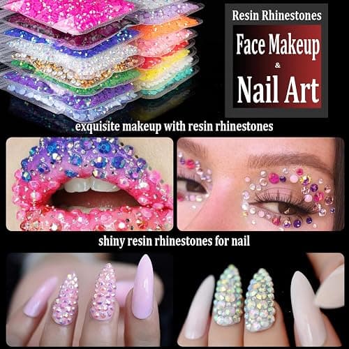 5000pcs 3mm Resin Rhinestones Bulk, White Flatback Round Jelly Rhinestones Bedazzling Non Hotfix Crystal Gems Large Quantity Wholesale for DIY Crafts Clothes Bottles Tumblers Face Makeup Manicure thumbnail 7