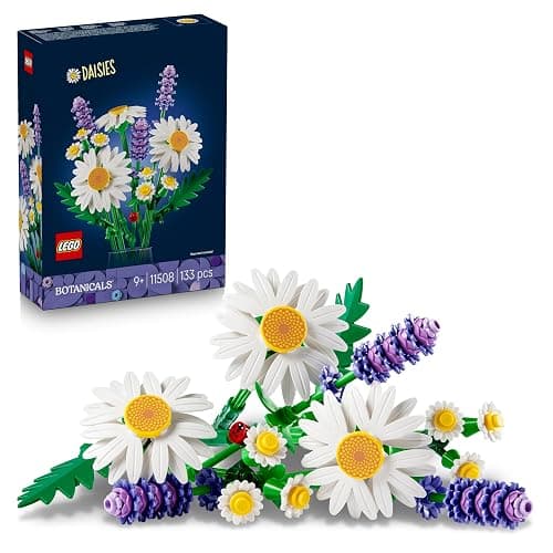 LEGO Botanicals Marguerites - Bouquet de Fleurs Artificielles - Marguerites & Lavande - Décoration Chambre d'enfant DIY - Cadeau d'anniversaire pour Fille 9 Ans ou Adulte Passionné.e de Plantes 11508 - Image 1