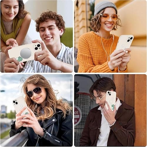 Aoldimu Aesthetics Green Dinosaur Phone Case for iPhone 14 Case Compatible with Magsafe Slim Soft Silicone Shockproof Protective Girly Funda with Dinosaur Pattern for iPhone 14 6.1 Inch thumbnail 7