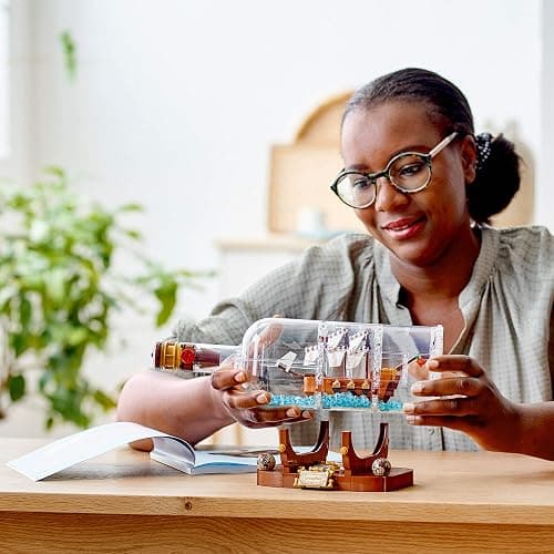 LEGO Ideas Ship in a Bottle 92177 Expert Building Kit, Snap Together Model Ship, Collectible Display Set and Toy for Adults (962 Pieces),Multicolor thumbnail 2