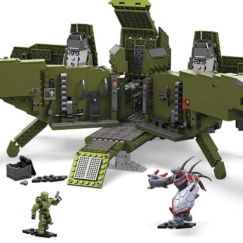 MEGA Halo Toy Building Sets, Pelican Inbound Vehicle with 2024 Pieces, 3 Micro Action Figures and Accessories, for Collectors thumbnail 5