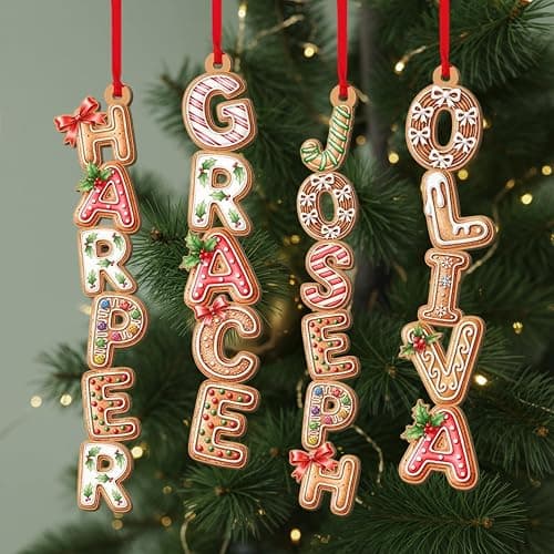 Famitrendz Custom Gingerbread Alphabet Ornament 2025, Personalized Kids Name Christmas Ornament, Cute Cookie Letter Decoration, Family Holiday Keepsake Gift for Children and Loved Ones thumbnail 5