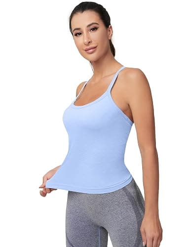 MathCat Workout Tank Tops for Women with Built in Bra, Sleeveless Gym Tops Seamless Racerback Athletic Yoga Shirts thumbnail 3