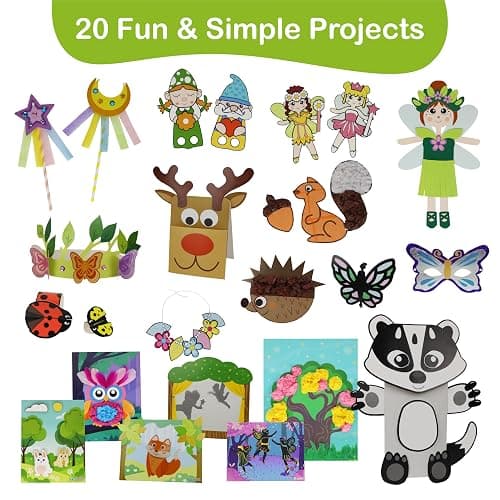 Craftikit® 20 Award-Winning Fairy Garden Crafts for Kids - 20 All-Inclusive Fun Paper Toddler Crafts, Fairy Garden Kit for Kids Ages 3-10 thumbnail 5