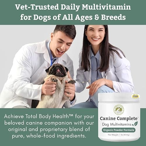 Organic Dog Vitamins | 1 Lb | 45 Scoops | Daily Dog Multivitamin with Prebiotics, Probiotics for Immune Support, Skin Coat, Digestion, & Joint Health | Canine Complete thumbnail 2