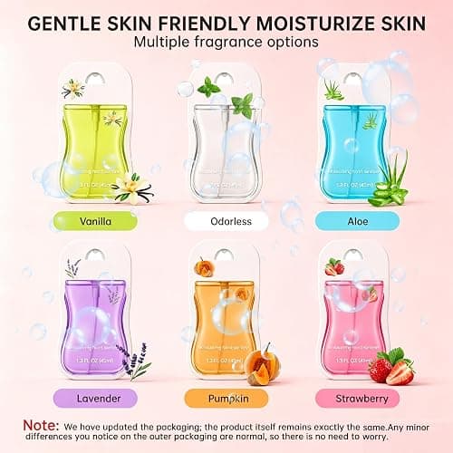 6 Pcs Hand Sanitizer Spray Set,Moisturizing Hand Sanitizer Travel Size | Portable Power Mist Moisturizing Hand Sanitizer Travel Size for Home, Travel & Office,6 Scents thumbnail 2