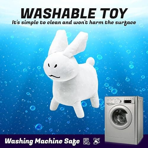 Adenzai White Gubby Rabbit Plush Toy – Soft Forsaken Gubby Plush Stuffed Animal, Cute Game Character Collectible Plushie Gift for Kids and Gamers (Rabbit White Gubby) thumbnail 4