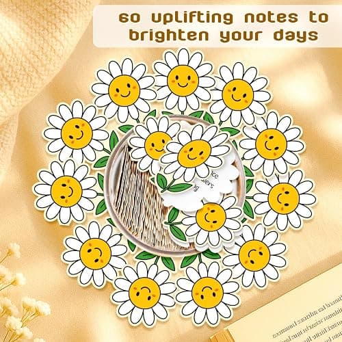 Daisy Gifts For Women - Positive Daisy Cards Jar, 60 Daily Affirmation Cards for Women, Coworkers - Emotional Support Daisys - Motivational Desk Décor, Uplifting Affirmations to Cheer Someone Up thumbnail 6