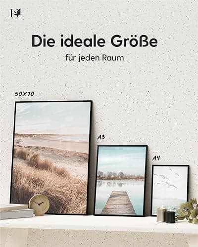 Heimlich® - Bilderrahmen - 30x45 cm, Aluminium Metall, Schwarz - Kleiner Posterrahmen mit Kunststoffabdeckung - Nur zur Wandmontage thumbnail 7
