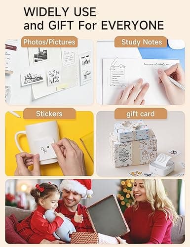 iDPRT Portable Sticker Maker Machine with 1 Roll Sticker Paper, Mini Printer Efficiently and Quickly, Thermal Printer for Study Notes, Pictures, DIY, Label, Free App with Multiple Templates, Grey thumbnail 5