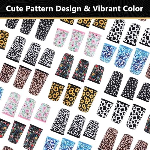 YR Reusable Neoprene Insulator Sleeve for Iced Coffee Cups, 3 Pack Coffee Coolies sleeves for Iced & Hot Drinks, Cold Beverage Cooler Compatible with Starbucks Coffee and More (Black Leopard Print) thumbnail 7