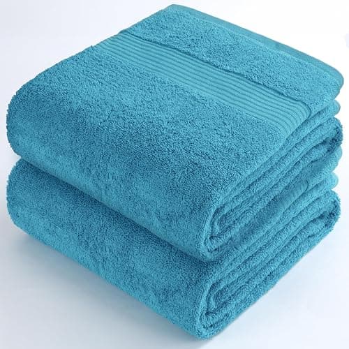 Cotton Paradise 100% Cotton Turkish Towel Set, Soft Absorbent Quick Dry, 2 Piece 35x70 Bath Sheet Set, Ocean Aqua thumbnail 6