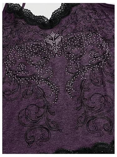 SOLY HUX purple floral lace tank top thumbnail 4