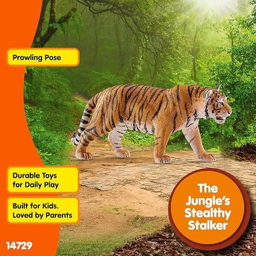 Schleich Wild Life Realistic Siberian Tiger Figurine - Authentic and Highly Detailed Animal Toy, Durable for Education and Fun Play, Perfect for Boys and Girls, Ages 3+ thumbnail 4