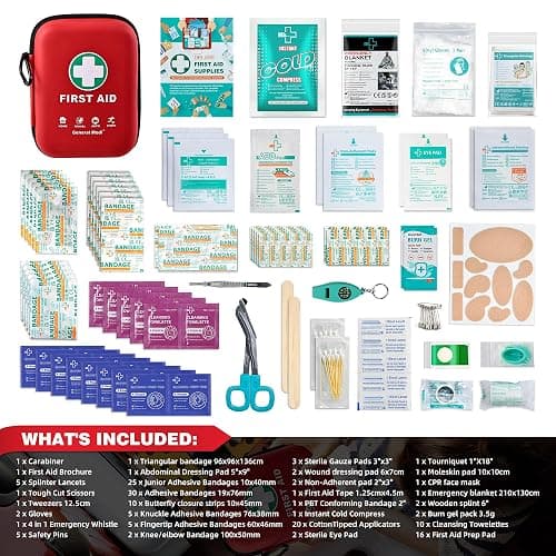 First Aid Kit - 170 Pieces Hard Case and Lightweight - Includes Instant Cold Pack,Emergency Blanket for Travel, Home, Office, Vehicle thumbnail 2
