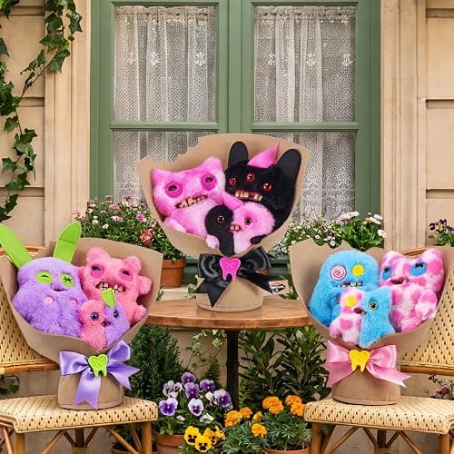 Fuggler Bouquets, 2 x 9 inch + 1 x 3.5 inch Plush Collectible Set (Rabid Rabbit, Sir Nobbynuts, Nobbybits) by ZURU – Funny Ugly Monster, Two Full-Size + One Mini, Gift for Collectors thumbnail 5