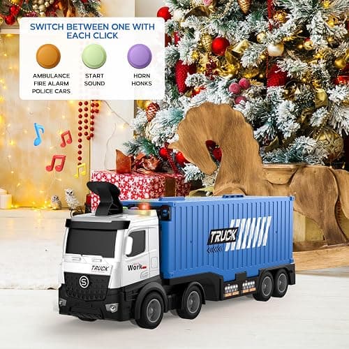Carrier Truck Race Track Toddlers Toys, Foldable 3 Layer Track Playset, Toy Truck Transport Car Carrier & 8 Race Cars, Truck Car Kids Toys Xmas Gifts for Age 3 4 5 6+ Years Old Boys Girls thumbnail 5