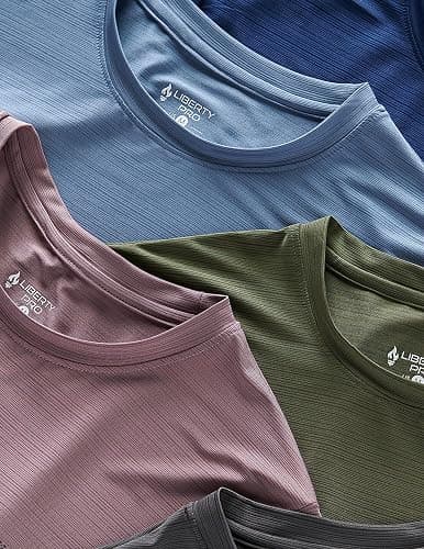 5 Pack Men’s Active Quick Dry Crew Neck T Shirts | Athletic Running Gym Workout Short Sleeve Tee Tops Bulk thumbnail 7