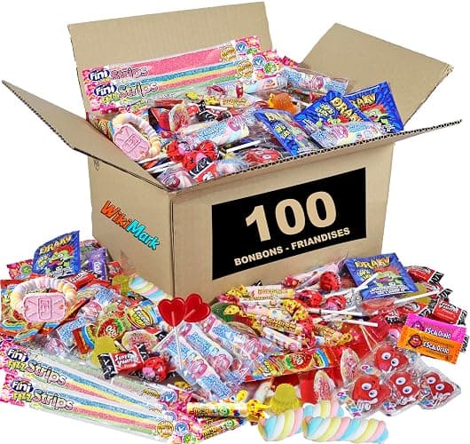 100 bonbons, friandises et bonbons remplis de piñata sans allergènes WikiMark - Pour remplir les sacs d'anniversaire, de fête, de Noël et d'Halloween. Sans gluten et sans lait. - Image 1