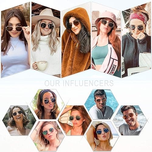 SOJOS Square Polarized Sunglasses for Women Men Small Hexagonal Polygon Shades SJ1072 - Black - 52 Millimeters thumbnail 3