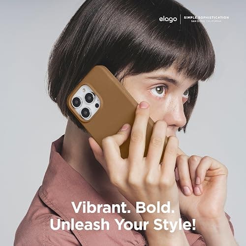 elago Liquid Silicone Case Compatible with iPhone 15 Pro Case, Premium Silicone, Full Body Protective Cover [4 Layer Shockproof Structure], Anti-Scratch Soft Microfiber Lining (Brown) thumbnail 6