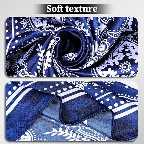 Giantree Women's Square Satin Head Scarves, 35" Soft Square Scarf Bandana Neck Headscarf Decoration Gift for Women thumbnail 3