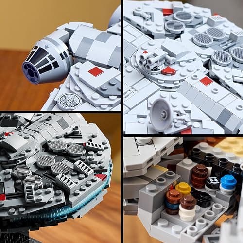 LEGO Star Wars 75375 Millenium Falcon - Collectible Starship Building Set for Adults - incl. a Display Stand & Nameplate for Fun Desk Decor - Gift for A New Hope Fans thumbnail 5