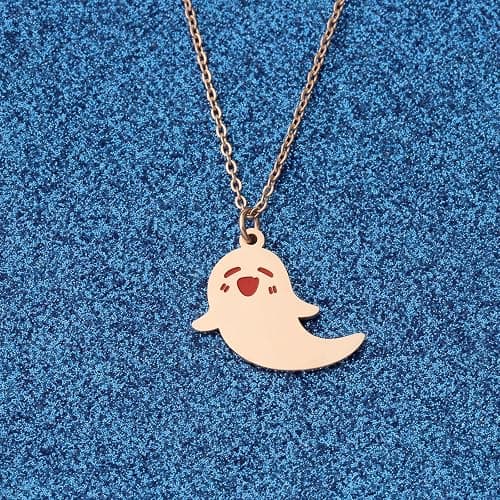 WUSUANED Cute Ghost Necklace Hu Tao Ghost Shape Jewelry Genshin Halloween Cosplay Gifts For Game Anime Lovers thumbnail 5