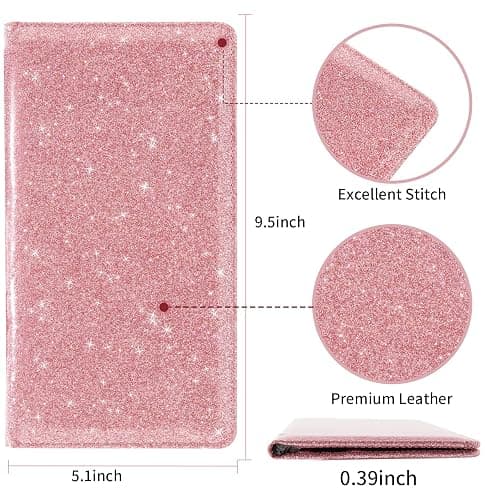 Dalueery.H Car Registration and Insurance Holder Registration and Insurance Card Holder Car Essentials for Women Car Insurance and Registration Card Holder Men Pink Car Essentials (Bling Pink) thumbnail 2