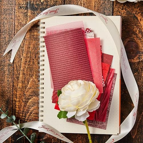 208 Sheets A7 Scrapbook Paper Kit, 12 Colors Mixed Textured Paper and Mesh Fabric Assorted Set, Junk Journal Supplies for DIY Crafts, Bullet Journal, Card Making, Scrapbooking thumbnail 6