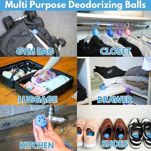 Air Jungles Shoes Deodorizer Ball 6 Count, Fresh Linen Scent, Odor Remover Balls for Sneakers, Gym Bags, Lockers, and Drawers. Essential Oil Provides Natural Freshness thumbnail 7