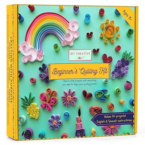 MY CREATIVE CAMP Beginner's Quilling Kit for Kids and Adults, DIY Craft Kit for Kids and Adults, Paper Quilling Kit for Beginners with Tools, Instructions & Storage Box, Makes 10+ Fun Projects - Image 1