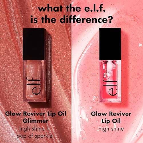 e.l.f. Glow Reviver Lip Oil, Nourishing and Hydrating with High-Shine Glimmer Finish & Sheer Wash Of Color, Minty Scent, Non-Sticky, Vegan & Cruelty-free, Candy Coded - Candy Coded - 0.25 Fl Oz (Pack of 1) thumbnail 5
