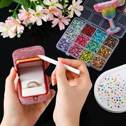 LERBOU 48 Colors Resin Rhinestones for Bedazzling, 30000 Pcs Flatback Gems for Crafting, Bedazzling Kit Colorful Crystal Nail Art Gems,Mixed Sizes Flatback Rhinestones for Press On Nails, DIY Manicure thumbnail 5